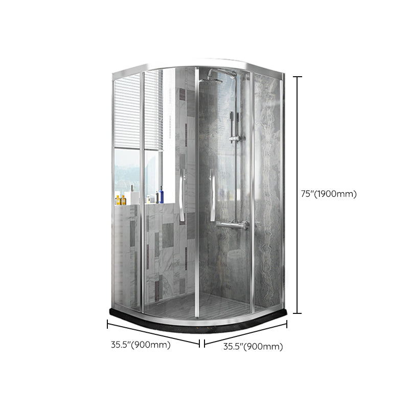 Modern Shower Enclosure Laminated Glass Corner with Fixed Panel Shower Stall Clearhalo 'Bathroom Remodel & Bathroom Fixtures' 'Home Improvement' 'home_improvement' 'home_improvement_shower_stalls_enclosures' 'Shower Stalls & Enclosures' 'shower_stalls_enclosures' 'Showers & Bathtubs' 6998949