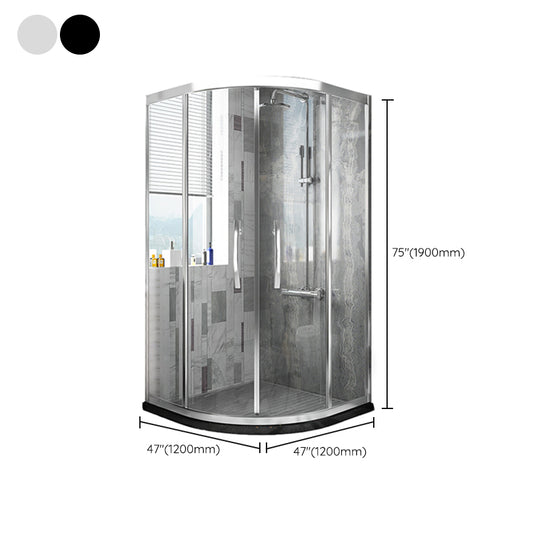 Modern Shower Enclosure Laminated Glass Corner with Fixed Panel Shower Stall Clearhalo 'Bathroom Remodel & Bathroom Fixtures' 'Home Improvement' 'home_improvement' 'home_improvement_shower_stalls_enclosures' 'Shower Stalls & Enclosures' 'shower_stalls_enclosures' 'Showers & Bathtubs' 6998952