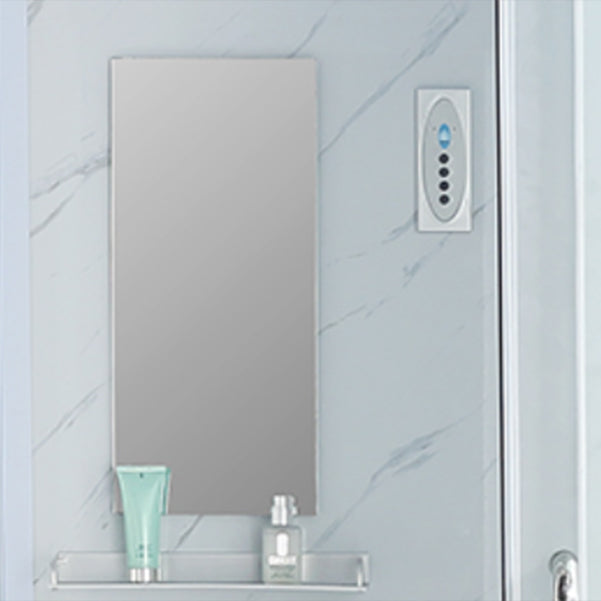 Shower Stall Semi-Frameless Single Sliding Rectangle White Frosted Shower Enclosure Clearhalo 'Bathroom Remodel & Bathroom Fixtures' 'Home Improvement' 'home_improvement' 'home_improvement_shower_stalls_enclosures' 'Shower Stalls & Enclosures' 'shower_stalls_enclosures' 'Showers & Bathtubs' 6998962