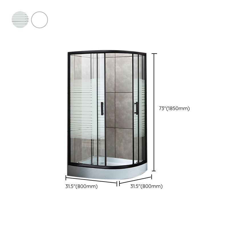 Contemporary Shower Stall Semicircle Metal Framed Shower Stall Clearhalo 'Bathroom Remodel & Bathroom Fixtures' 'Home Improvement' 'home_improvement' 'home_improvement_shower_stalls_enclosures' 'Shower Stalls & Enclosures' 'shower_stalls_enclosures' 'Showers & Bathtubs' 6998978