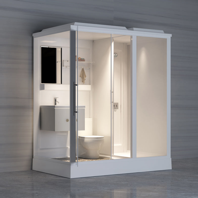 Modern Framed Shower Stall Clear Tempered Shower Stall for Bathroom 74.8"L x 47.2"W x 88.6"H Front Door Opening Right Clearhalo 'Bathroom Remodel & Bathroom Fixtures' 'Home Improvement' 'home_improvement' 'home_improvement_shower_stalls_enclosures' 'Shower Stalls & Enclosures' 'shower_stalls_enclosures' 'Showers & Bathtubs' 6999001