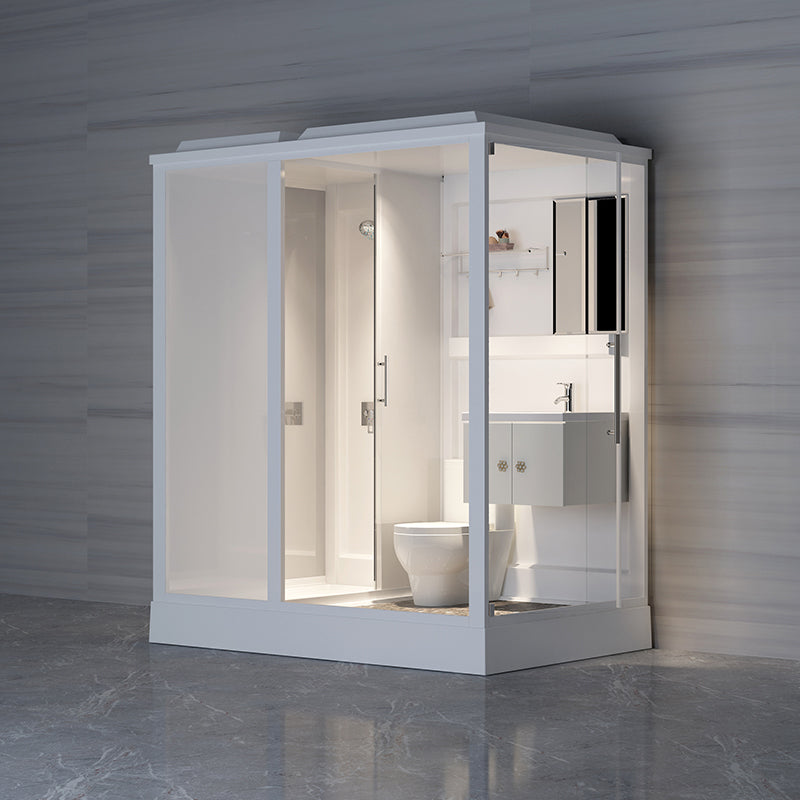 Modern Framed Shower Stall Clear Tempered Shower Stall for Bathroom 74.8"L x 47.2"W x 88.6"H Front Door Opening Left Clearhalo 'Bathroom Remodel & Bathroom Fixtures' 'Home Improvement' 'home_improvement' 'home_improvement_shower_stalls_enclosures' 'Shower Stalls & Enclosures' 'shower_stalls_enclosures' 'Showers & Bathtubs' 6999002