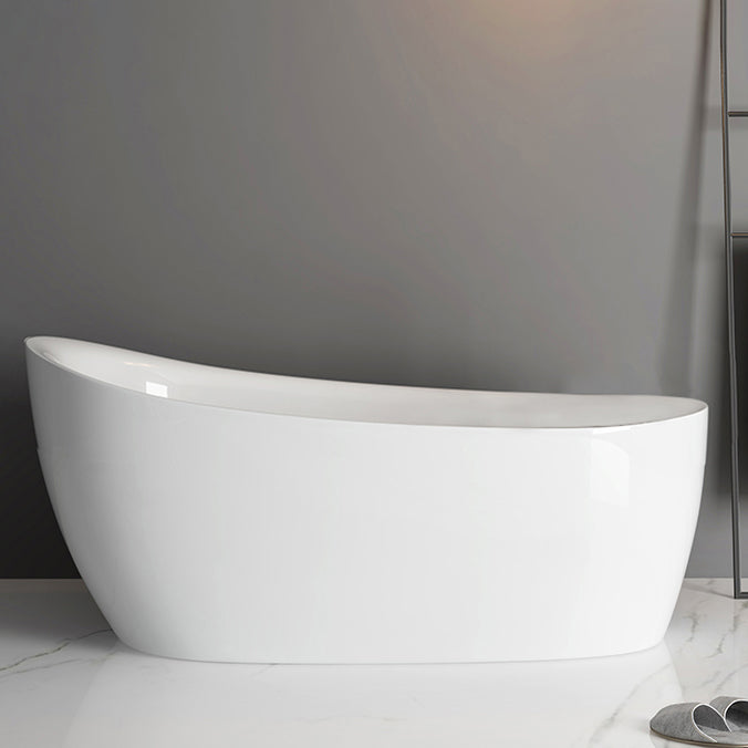 Freestanding Acrylic Bathtub Pop-up Drain Oval Modern Right-Hand Bath White Tub Clearhalo 'Bathroom Remodel & Bathroom Fixtures' 'Bathtubs' 'Home Improvement' 'home_improvement' 'home_improvement_bathtubs' 'Showers & Bathtubs' 6999168