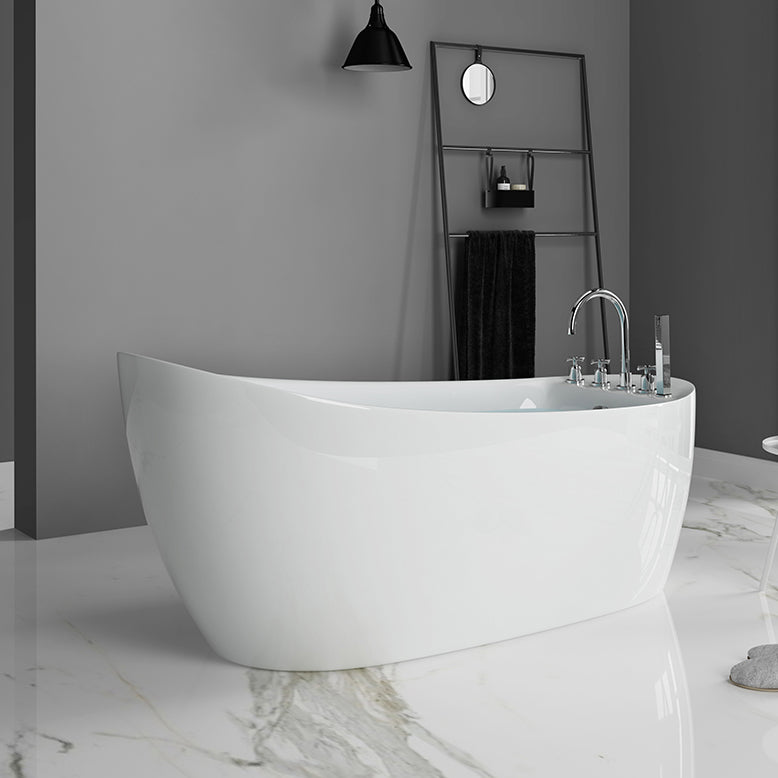 Freestanding Acrylic Bathtub Pop-up Drain Oval Modern Right-Hand Bath Clearhalo 'Bathroom Remodel & Bathroom Fixtures' 'Bathtubs' 'Home Improvement' 'home_improvement' 'home_improvement_bathtubs' 'Showers & Bathtubs' 6999174
