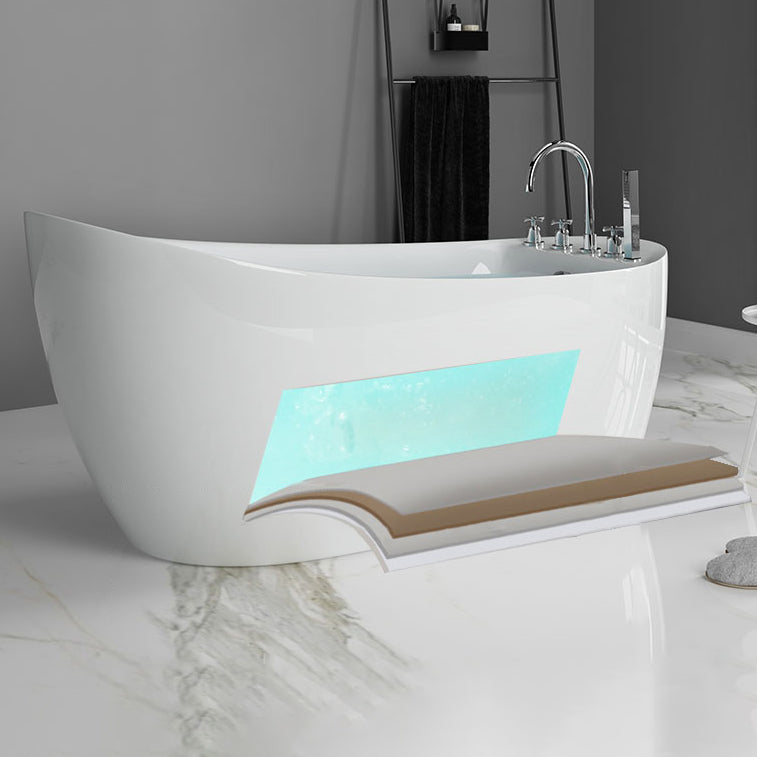 Freestanding Acrylic Bathtub Pop-up Drain Oval Modern Right-Hand Bath Clearhalo 'Bathroom Remodel & Bathroom Fixtures' 'Bathtubs' 'Home Improvement' 'home_improvement' 'home_improvement_bathtubs' 'Showers & Bathtubs' 6999179