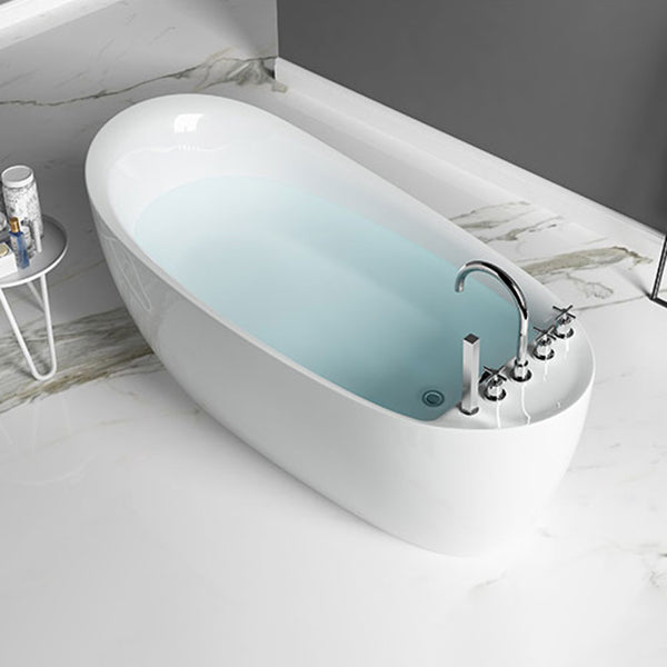 Freestanding Acrylic Bathtub Pop-up Drain Oval Modern Right-Hand Bath Clearhalo 'Bathroom Remodel & Bathroom Fixtures' 'Bathtubs' 'Home Improvement' 'home_improvement' 'home_improvement_bathtubs' 'Showers & Bathtubs' 6999182