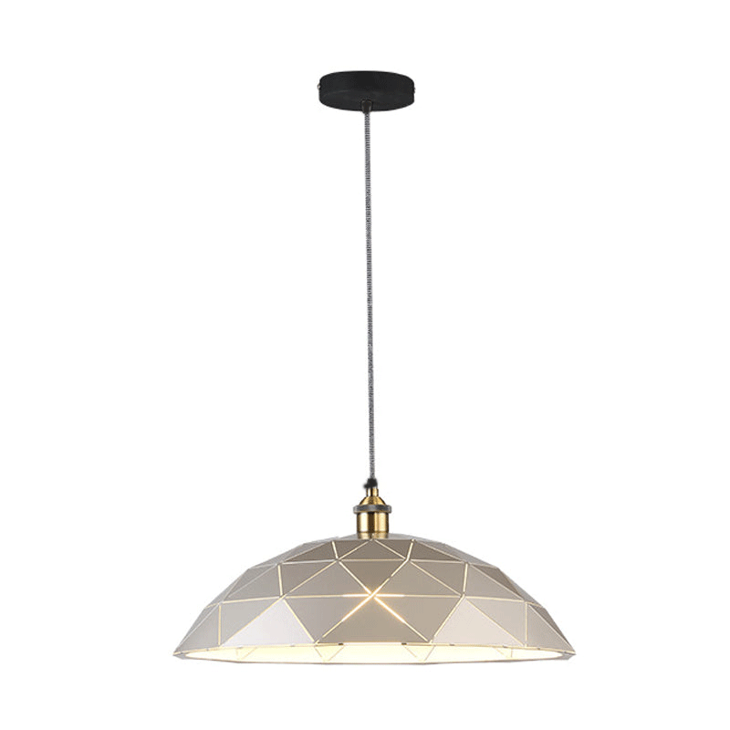 1 Light Dome Suspension Lamp Industrial Black/White Metal Pendant Light for Living Room, 13"/16"/19.5" Wide White Clearhalo 'Art Deco Pendants' 'Black' 'Cast Iron' 'Ceiling Lights' 'Ceramic' 'Crystal' 'Industrial Pendants' 'Industrial' 'Metal' 'Middle Century Pendants' 'Pendant Lights' 'Pendants' 'Rustic Pendants' 'Tiffany' Lighting' 7