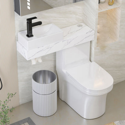 Contemporary Ceramic Flush Toilet Floor Mounted Urine Toilet with Seat for Washroom Cold Hot Water Dispensor ( Left) Clearhalo 'Bathroom Remodel & Bathroom Fixtures' 'Home Improvement' 'home_improvement' 'home_improvement_toilets' 'Toilets & Bidets' 'Toilets' 7001928