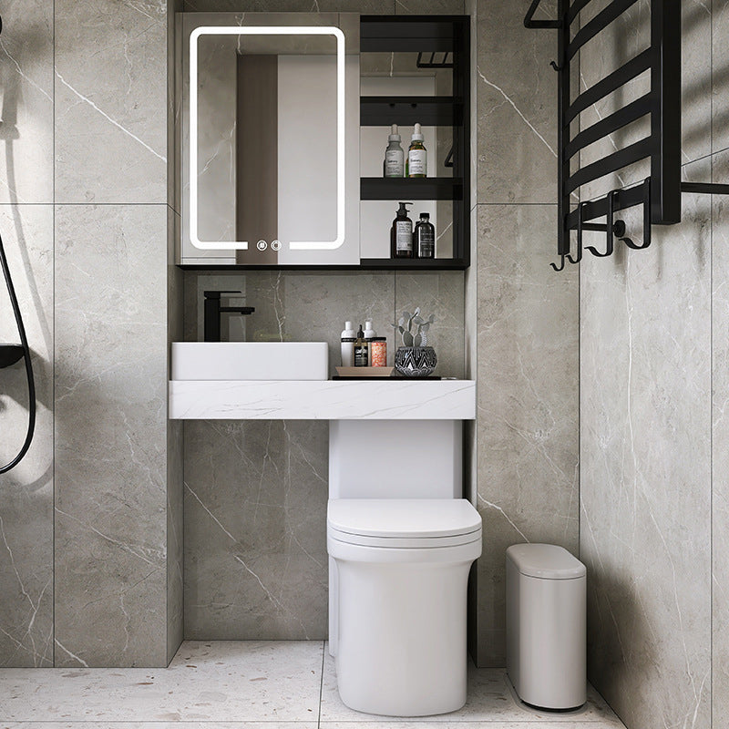 Contemporary Ceramic Flush Toilet Floor Mounted Urine Toilet with Seat for Washroom Clearhalo 'Bathroom Remodel & Bathroom Fixtures' 'Home Improvement' 'home_improvement' 'home_improvement_toilets' 'Toilets & Bidets' 'Toilets' 7001930