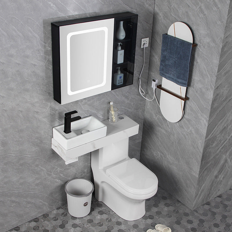 Contemporary Ceramic Flush Toilet White Floor Mounted Urine Toilet with Seat for Washroom Clearhalo 'Bathroom Remodel & Bathroom Fixtures' 'Home Improvement' 'home_improvement' 'home_improvement_toilets' 'Toilets & Bidets' 'Toilets' 7001945