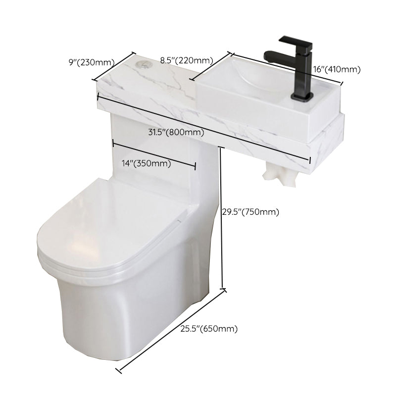 Contemporary Ceramic Flush Toilet White Floor Mounted Urine Toilet with Seat for Washroom Clearhalo 'Bathroom Remodel & Bathroom Fixtures' 'Home Improvement' 'home_improvement' 'home_improvement_toilets' 'Toilets & Bidets' 'Toilets' 7001954