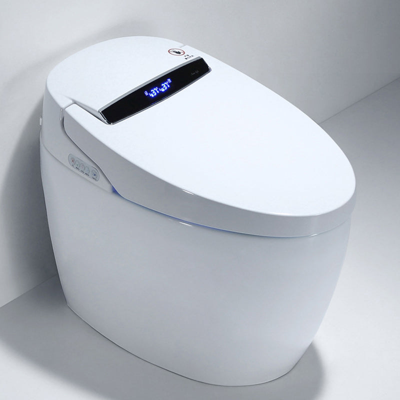 Contemporary White Ceramic Flush Toilet Slow Close Seat Included Urine Toilet for Washroom Automatic Lid( Top Configuration) 12" Clearhalo 'Bathroom Remodel & Bathroom Fixtures' 'Home Improvement' 'home_improvement' 'home_improvement_toilets' 'Toilets & Bidets' 'Toilets' 7001968