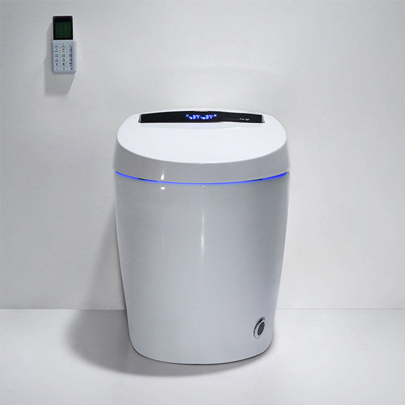 Contemporary White Ceramic Flush Toilet Slow Close Seat Included Urine Toilet for Washroom Automatic Lid( Top Configuration) 16" Clearhalo 'Bathroom Remodel & Bathroom Fixtures' 'Home Improvement' 'home_improvement' 'home_improvement_toilets' 'Toilets & Bidets' 'Toilets' 7001971