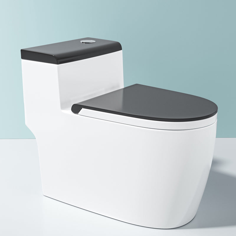 Traditional Ceramic Flush Toilet Floor Mount Urine Toilet for Washroom Black/ White 16" Clearhalo 'Bathroom Remodel & Bathroom Fixtures' 'Home Improvement' 'home_improvement' 'home_improvement_toilets' 'Toilets & Bidets' 'Toilets' 7001982