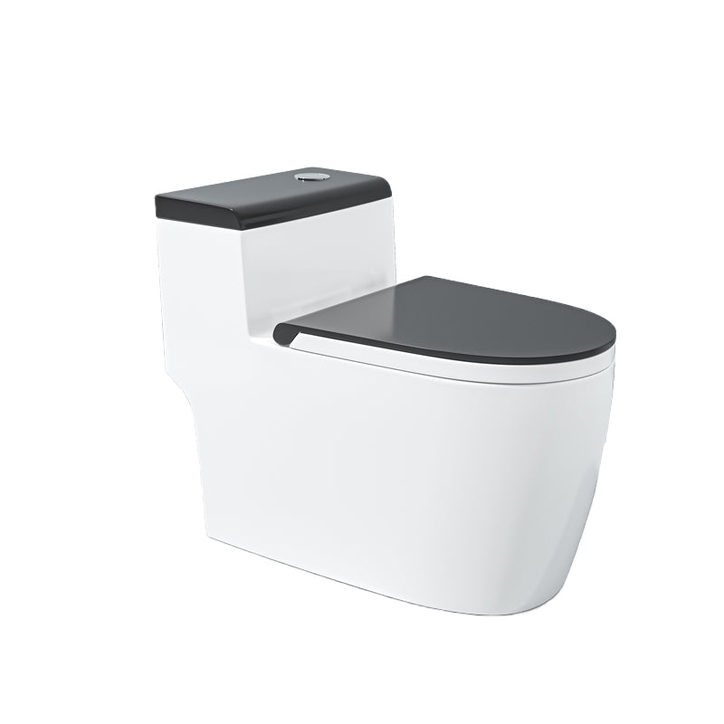 Traditional Ceramic Flush Toilet Floor Mount Urine Toilet for Washroom Black/ White 12" Clearhalo 'Bathroom Remodel & Bathroom Fixtures' 'Home Improvement' 'home_improvement' 'home_improvement_toilets' 'Toilets & Bidets' 'Toilets' 7001983