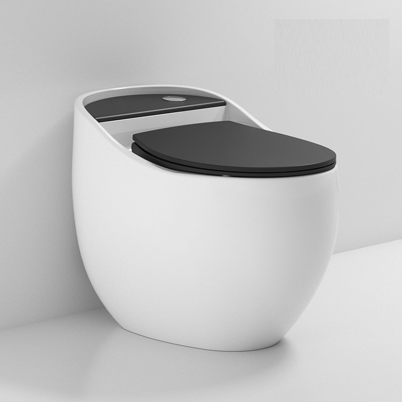 Modern Ceramic Flush Toilet Floor Mount Urine Toilet with Slow Close Seat for Washroom Black White 12" Clearhalo 'Bathroom Remodel & Bathroom Fixtures' 'Home Improvement' 'home_improvement' 'home_improvement_toilets' 'Toilets & Bidets' 'Toilets' 7001998