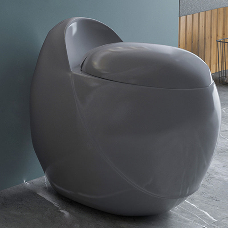 Contemporary Floor Mounted Flush Toilet Seat Included Toilet Bowl for Washroom Grey Clearhalo 'Bathroom Remodel & Bathroom Fixtures' 'Home Improvement' 'home_improvement' 'home_improvement_toilets' 'Toilets & Bidets' 'Toilets' 7002013