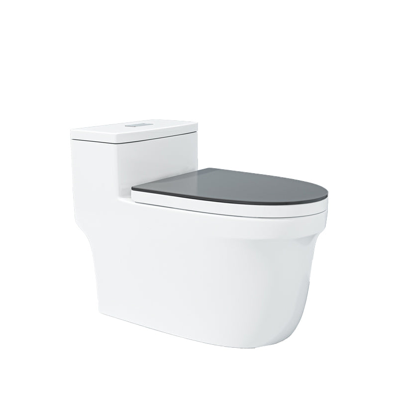 Traditional Ceramic Toilet Floor Mount Urine Toilet with Slow Close Seat for Washroom Black Clearhalo 'Bathroom Remodel & Bathroom Fixtures' 'Home Improvement' 'home_improvement' 'home_improvement_toilets' 'Toilets & Bidets' 'Toilets' 7002049