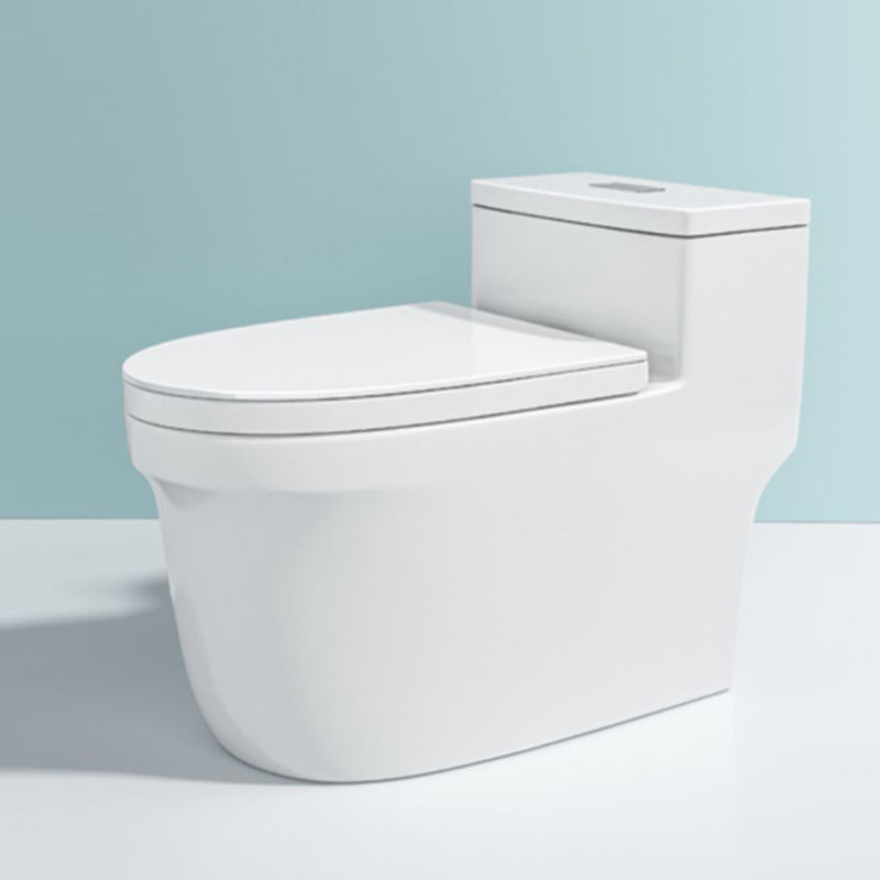 Traditional Ceramic Toilet Floor Mount Urine Toilet with Slow Close Seat for Washroom White 16" Clearhalo 'Bathroom Remodel & Bathroom Fixtures' 'Home Improvement' 'home_improvement' 'home_improvement_toilets' 'Toilets & Bidets' 'Toilets' 7002051