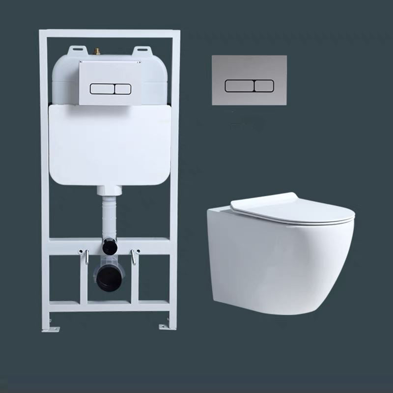 Modern Ceramic Flush Toilet White In-Wall Urine Toilet for Washroom 14"L x 21"W x 14"H Toilet with Tanker Clearhalo 'Bathroom Remodel & Bathroom Fixtures' 'Home Improvement' 'home_improvement' 'home_improvement_toilets' 'Toilets & Bidets' 'Toilets' 7002076