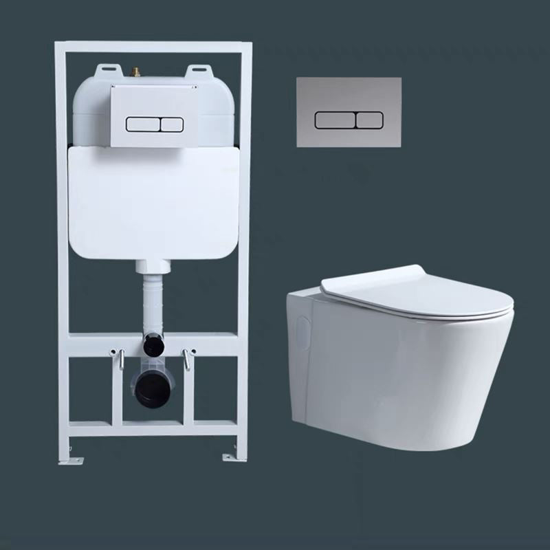 Modern Ceramic Flush Toilet White In-Wall Urine Toilet for Washroom 14"L x 22"W x 14"H Toilet with Tanker Clearhalo 'Bathroom Remodel & Bathroom Fixtures' 'Home Improvement' 'home_improvement' 'home_improvement_toilets' 'Toilets & Bidets' 'Toilets' 7002087