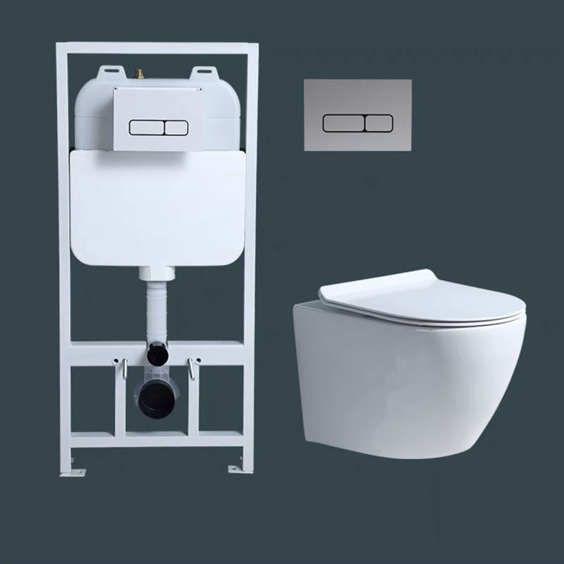 Modern Ceramic Flush Toilet White In-Wall Urine Toilet for Washroom 14"L x 19"W x 14"H Toilet with Tanker Clearhalo 'Bathroom Remodel & Bathroom Fixtures' 'Home Improvement' 'home_improvement' 'home_improvement_toilets' 'Toilets & Bidets' 'Toilets' 7002091