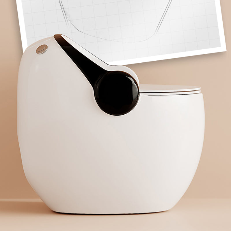 Contemporary Floor Mount Flush Toilet Seat Included Toilet Bowl for Washroom Black 14" Clearhalo 'Bathroom Remodel & Bathroom Fixtures' 'Home Improvement' 'home_improvement' 'home_improvement_toilets' 'Toilets & Bidets' 'Toilets' 7002128