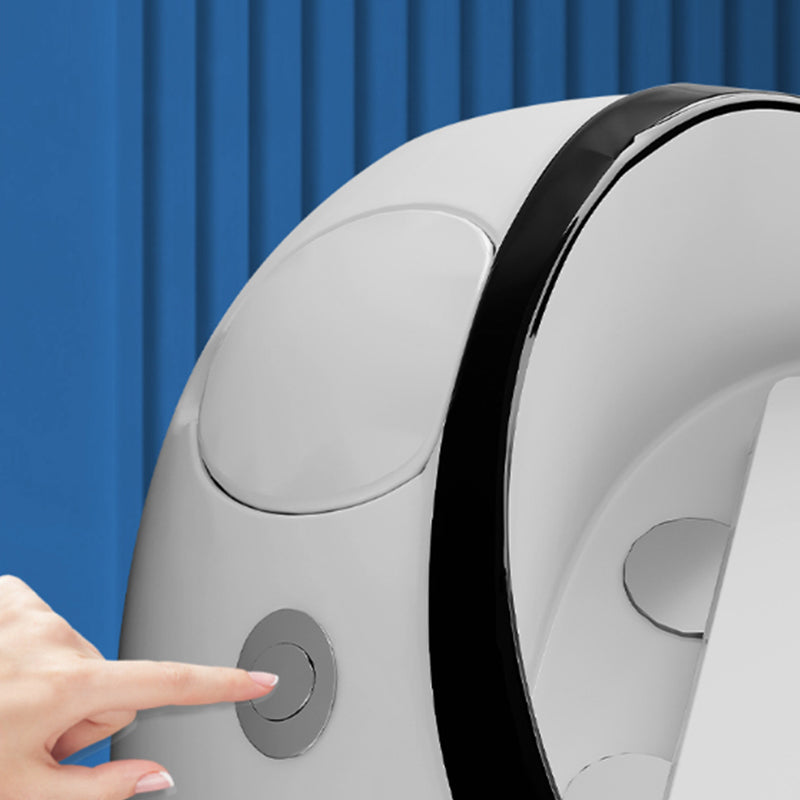 Contemporary Floor Mount Flush Toilet Seat Included Toilet Bowl for Washroom Clearhalo 'Bathroom Remodel & Bathroom Fixtures' 'Home Improvement' 'home_improvement' 'home_improvement_toilets' 'Toilets & Bidets' 'Toilets' 7002135