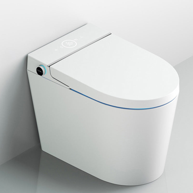 Contemporary White Flush Toilet Heated Seat Included Toilet Bowl for Washroom Automatic Lid & Splash Proof (Top Configuration ) 14" Clearhalo 'Bathroom Remodel & Bathroom Fixtures' 'Home Improvement' 'home_improvement' 'home_improvement_toilets' 'Toilets & Bidets' 'Toilets' 7002141