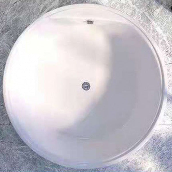 Modern Acrylic Round Bath Freestanding Soaking 22.05-inch Tall Tub in White Tub Clearhalo 'Bathroom Remodel & Bathroom Fixtures' 'Bathtubs' 'Home Improvement' 'home_improvement' 'home_improvement_bathtubs' 'Showers & Bathtubs' 7003363