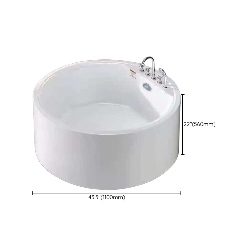 Modern Acrylic Round Bath Freestanding Soaking 22.05-inch Tall Tub in White Clearhalo 'Bathroom Remodel & Bathroom Fixtures' 'Bathtubs' 'Home Improvement' 'home_improvement' 'home_improvement_bathtubs' 'Showers & Bathtubs' 7003372