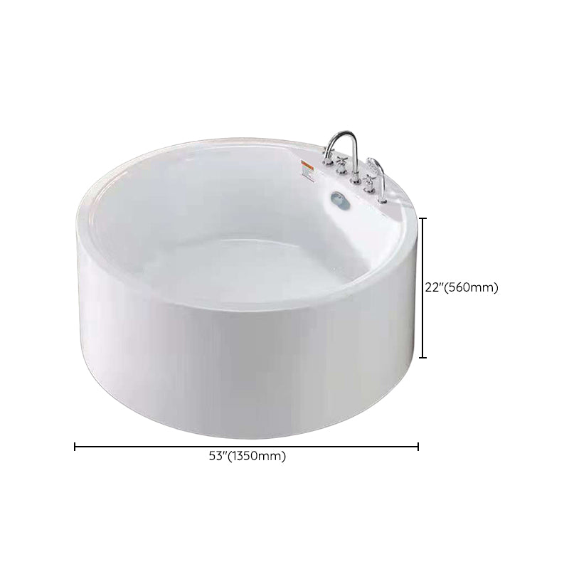 Modern Acrylic Round Bath Freestanding Soaking 22.05-inch Tall Tub in White Clearhalo 'Bathroom Remodel & Bathroom Fixtures' 'Bathtubs' 'Home Improvement' 'home_improvement' 'home_improvement_bathtubs' 'Showers & Bathtubs' 7003374