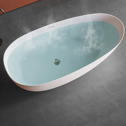 Freestanding Modern Soaking Bathtub Antique Finish Oval Bath Tub Free Form