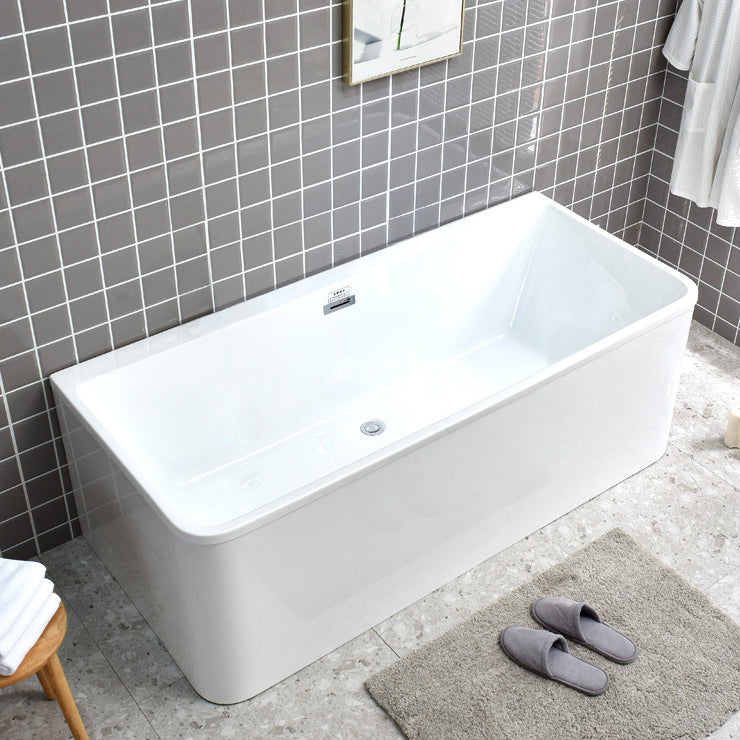 Modern Acrylic Rectangular Bath Soaking White BathTub with Overflow Trim Tub Clearhalo 'Bathroom Remodel & Bathroom Fixtures' 'Bathtubs' 'Home Improvement' 'home_improvement' 'home_improvement_bathtubs' 'Showers & Bathtubs' 7003399