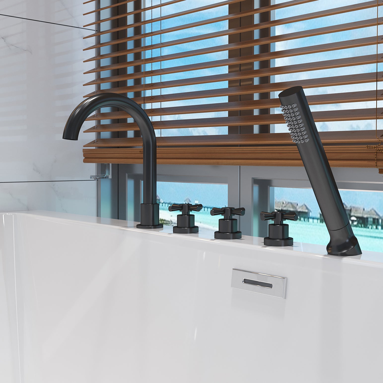 Modern Acrylic Rectangular Bath Soaking White BathTub with Overflow Trim Clearhalo 'Bathroom Remodel & Bathroom Fixtures' 'Bathtubs' 'Home Improvement' 'home_improvement' 'home_improvement_bathtubs' 'Showers & Bathtubs' 7003406