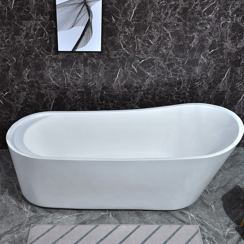 Modern Acrylic Freestanding Bathtub Soaking Single Slipper Tub in White White Tub Clearhalo 'Bathroom Remodel & Bathroom Fixtures' 'Bathtubs' 'Home Improvement' 'home_improvement' 'home_improvement_bathtubs' 'Showers & Bathtubs' 7003549