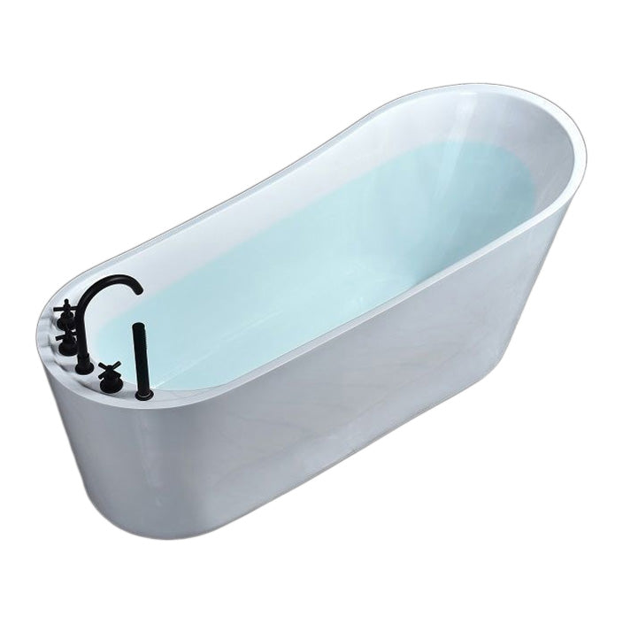 Modern Acrylic Freestanding Bathtub Soaking Single Slipper Tub in White Clearhalo 'Bathroom Remodel & Bathroom Fixtures' 'Bathtubs' 'Home Improvement' 'home_improvement' 'home_improvement_bathtubs' 'Showers & Bathtubs' 7003552