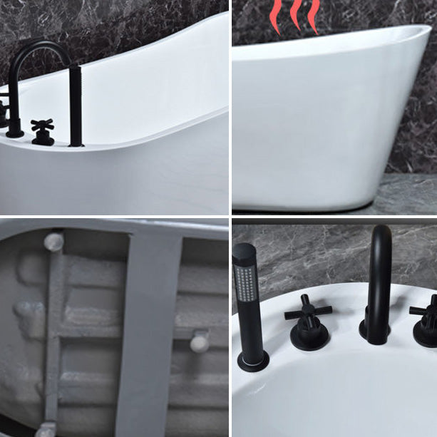 Modern Acrylic Freestanding Bathtub Soaking Single Slipper Tub in White Clearhalo 'Bathroom Remodel & Bathroom Fixtures' 'Bathtubs' 'Home Improvement' 'home_improvement' 'home_improvement_bathtubs' 'Showers & Bathtubs' 7003553