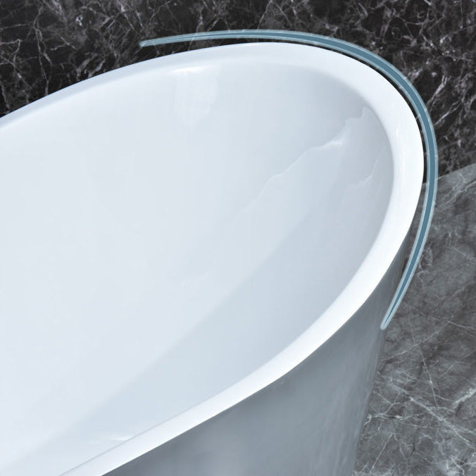Modern Acrylic Freestanding Bathtub Soaking Single Slipper Tub in White Clearhalo 'Bathroom Remodel & Bathroom Fixtures' 'Bathtubs' 'Home Improvement' 'home_improvement' 'home_improvement_bathtubs' 'Showers & Bathtubs' 7003555