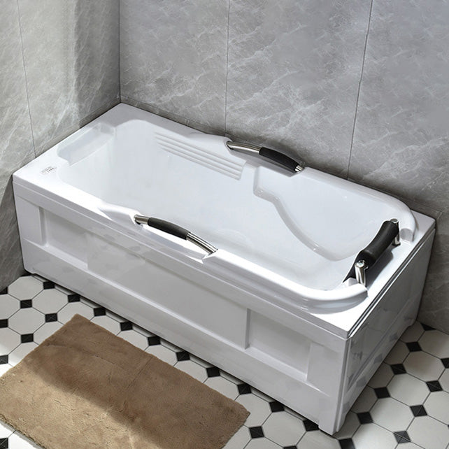 Acrylic Rectangular Freestanding Bath Soaking 29.53-inch Tall Bathtub in White Left Tub Clearhalo 'Bathroom Remodel & Bathroom Fixtures' 'Bathtubs' 'Home Improvement' 'home_improvement' 'home_improvement_bathtubs' 'Showers & Bathtubs' 7003658