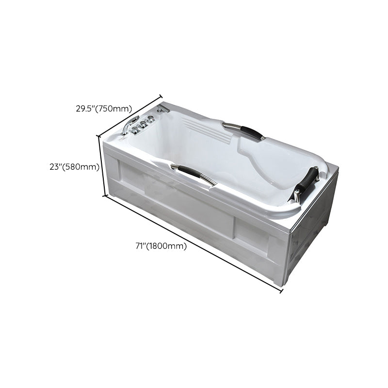 Acrylic Rectangular Freestanding Bath Soaking 29.53-inch Tall Bathtub in White Clearhalo 'Bathroom Remodel & Bathroom Fixtures' 'Bathtubs' 'Home Improvement' 'home_improvement' 'home_improvement_bathtubs' 'Showers & Bathtubs' 7003684