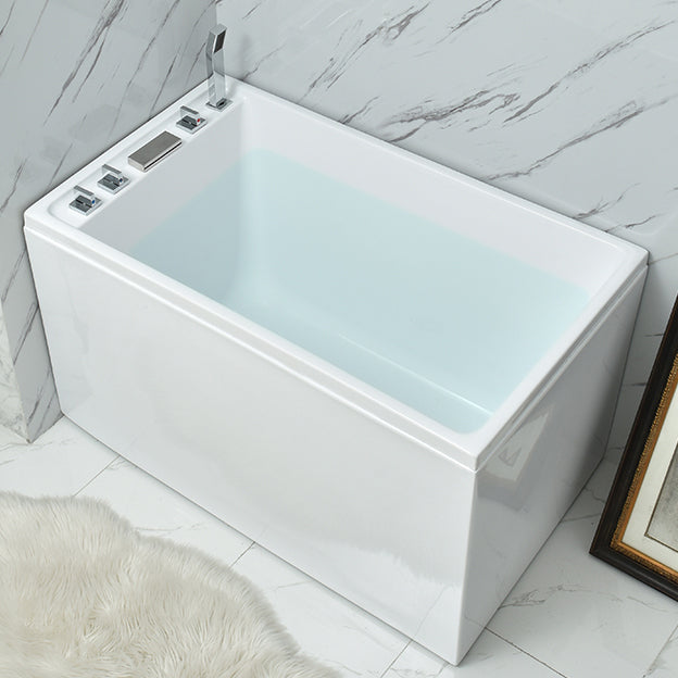 Acrylic Rectangular Bathtub Soaking Back to Wall Tub , 25.2" Tall Clearhalo 'Bathroom Remodel & Bathroom Fixtures' 'Bathtubs' 'Home Improvement' 'home_improvement' 'home_improvement_bathtubs' 'Showers & Bathtubs' 7003697
