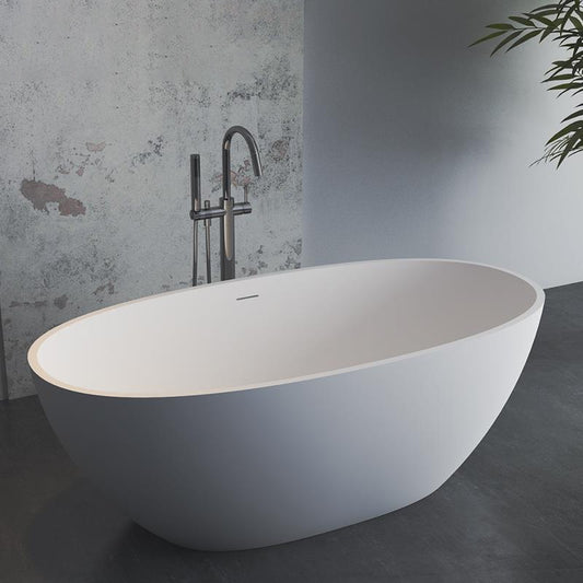 Modern Stone Bath Tub Freestanding Soaking Bathtub , 22.05-inch Tall Clearhalo 'Bathroom Remodel & Bathroom Fixtures' 'Bathtubs' 'Home Improvement' 'home_improvement' 'home_improvement_bathtubs' 'Showers & Bathtubs' 7003716