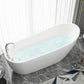 Freestanding Soaking Bathtub Antique Finish Oval Modern Bath Tub White Tub with Silver 5-Piece Set Clearhalo 'Bathroom Remodel & Bathroom Fixtures' 'Bathtubs' 'Home Improvement' 'home_improvement' 'home_improvement_bathtubs' 'Showers & Bathtubs' 7003760