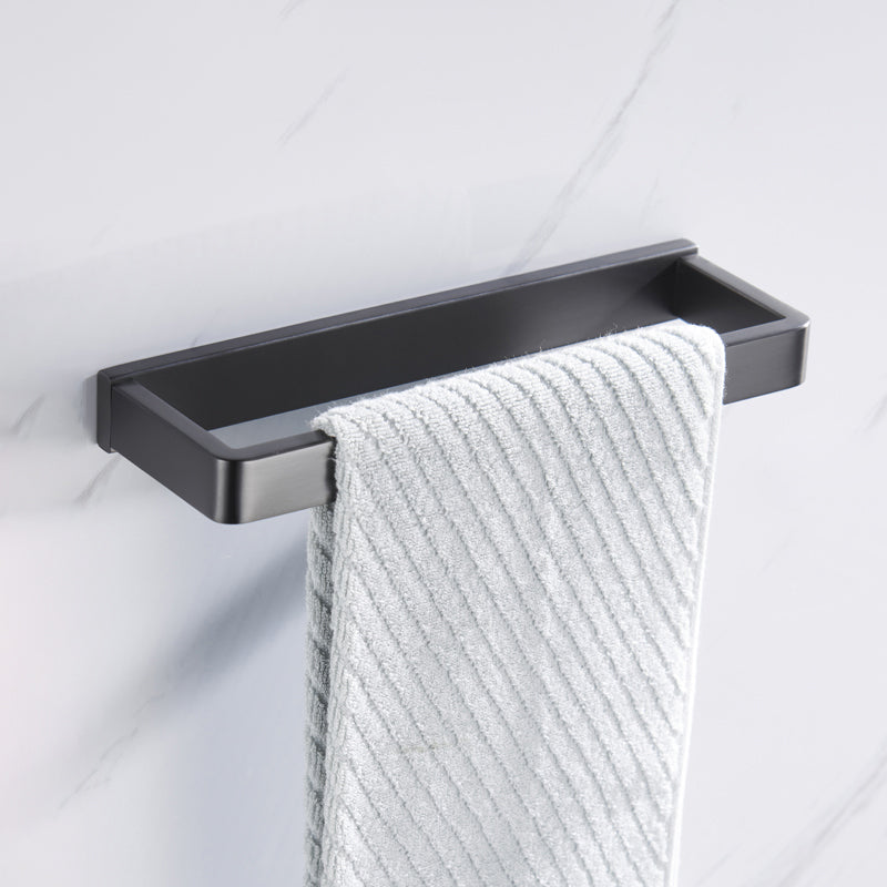 Gray 5-Piece Modern Bathroom Accessory Set in Stainless Steel Towel Ring Clearhalo 'Bathroom Hardware Sets' 'Bathroom Hardware' 'Bathroom Remodel & Bathroom Fixtures' 'bathroom_hardware_sets' 'Home Improvement' 'home_improvement' 'home_improvement_bathroom_hardware_sets' 7003824