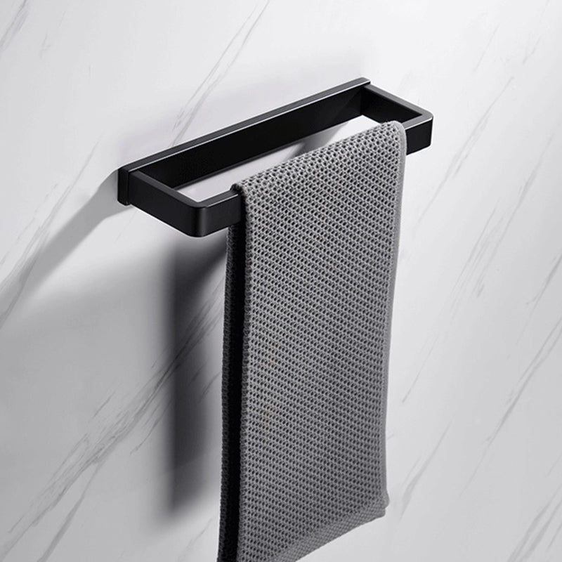 Matte Black 5-Piece Modern Bathroom Accessory as Individual or as a Set with Towel Bar Clearhalo 'Bathroom Hardware Sets' 'Bathroom Hardware' 'Bathroom Remodel & Bathroom Fixtures' 'bathroom_hardware_sets' 'Home Improvement' 'home_improvement' 'home_improvement_bathroom_hardware_sets' 7003866
