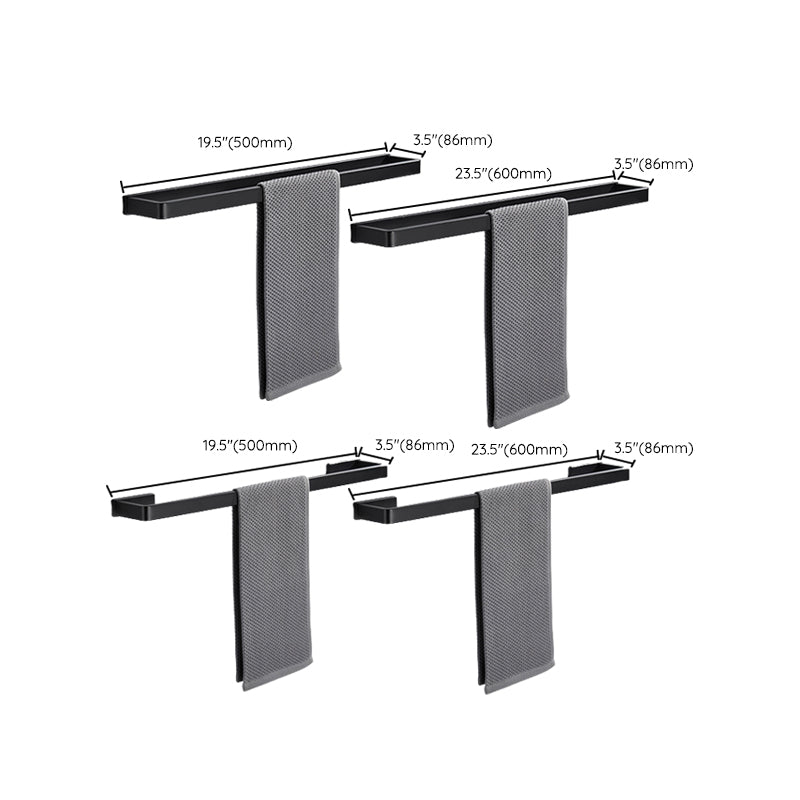 Matte Black 5-Piece Modern Bathroom Accessory as Individual or as a Set with Towel Bar Clearhalo 'Bathroom Hardware Sets' 'Bathroom Hardware' 'Bathroom Remodel & Bathroom Fixtures' 'bathroom_hardware_sets' 'Home Improvement' 'home_improvement' 'home_improvement_bathroom_hardware_sets' 7003881