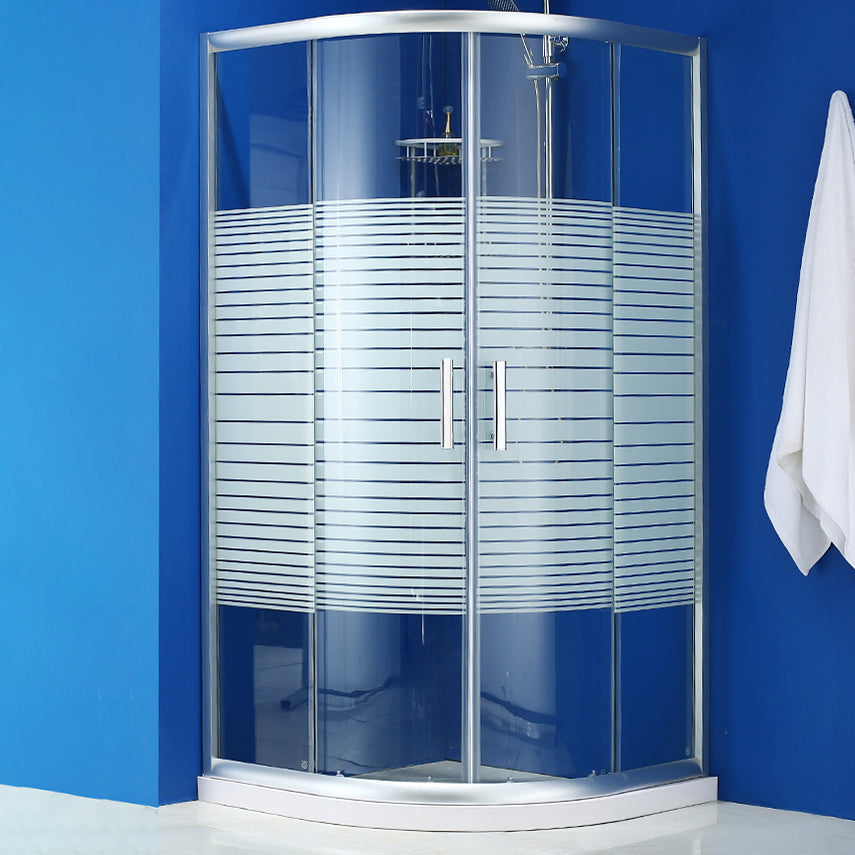 Round Double Sliding Door Shower Enclosure Tempered Glass Shower Enclosure Clearhalo 'Bathroom Remodel & Bathroom Fixtures' 'Home Improvement' 'home_improvement' 'home_improvement_shower_stalls_enclosures' 'Shower Stalls & Enclosures' 'shower_stalls_enclosures' 'Showers & Bathtubs' 7007376