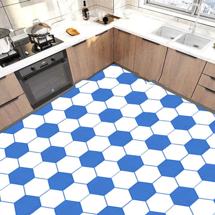 Modern PVC Flooring Self Adhesive Geometric Printed Low Gloss Vinyl Floor Planks White-Blue Clearhalo 'Flooring 'Home Improvement' 'home_improvement' 'home_improvement_vinyl_flooring' 'Vinyl Flooring' 'vinyl_flooring' Walls and Ceiling' 7010545