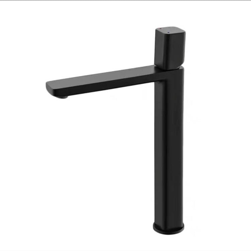 Modern Knob Handle Sink Faucet White Brass Bathroom Sink Faucet Black Tall Clearhalo 'Bathroom Remodel & Bathroom Fixtures' 'Bathroom Sink Faucets' 'Bathroom Sinks & Faucet Components' 'bathroom_sink_faucets' 'Home Improvement' 'home_improvement' 'home_improvement_bathroom_sink_faucets' 7010642